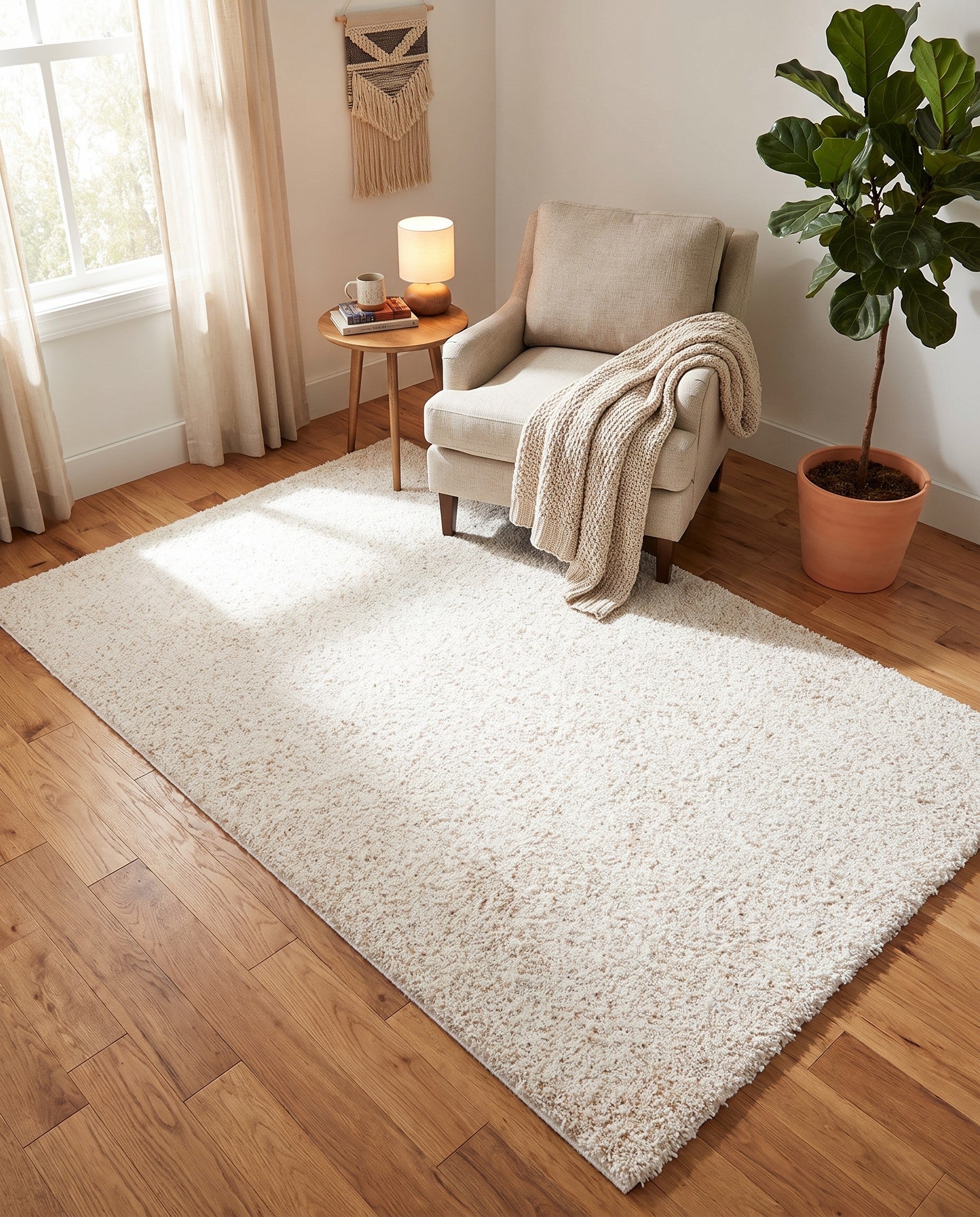 5' 3 x 8' Comfort Solid Shag Rug
