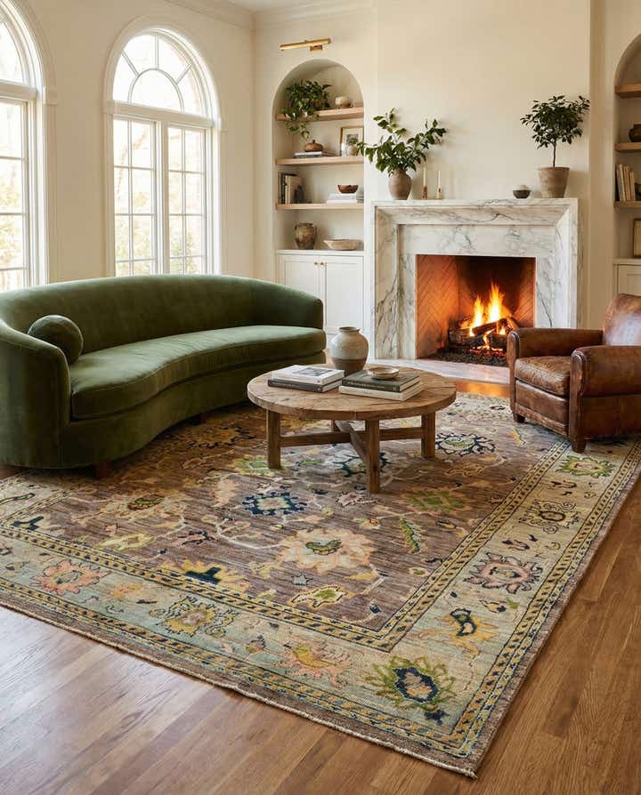 8' 4 x 9' 6 Hand Knotted Oushak Wool Rug