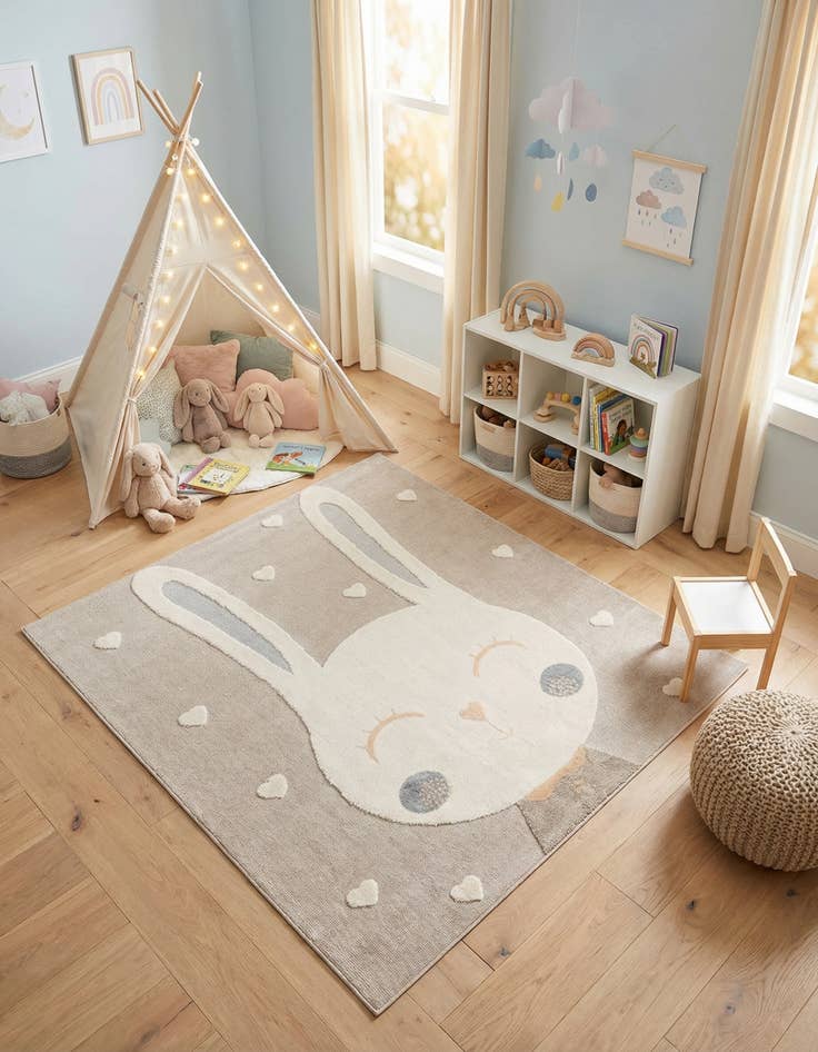 Detail image of 7' 10 x 7' 10 Whimsy Kids Square Rug