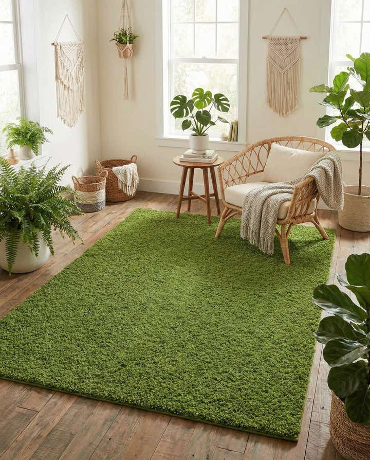 5' 3 x 7' Solid Shag Rug