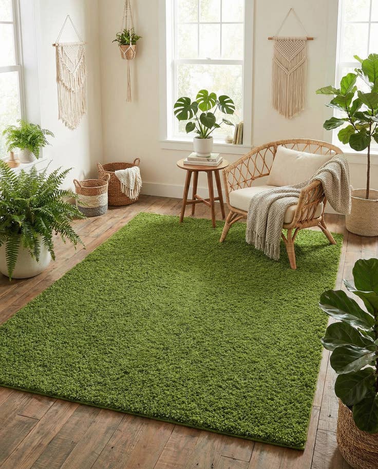 Detail image of 5' 3 x 7' Solid Shag Rug