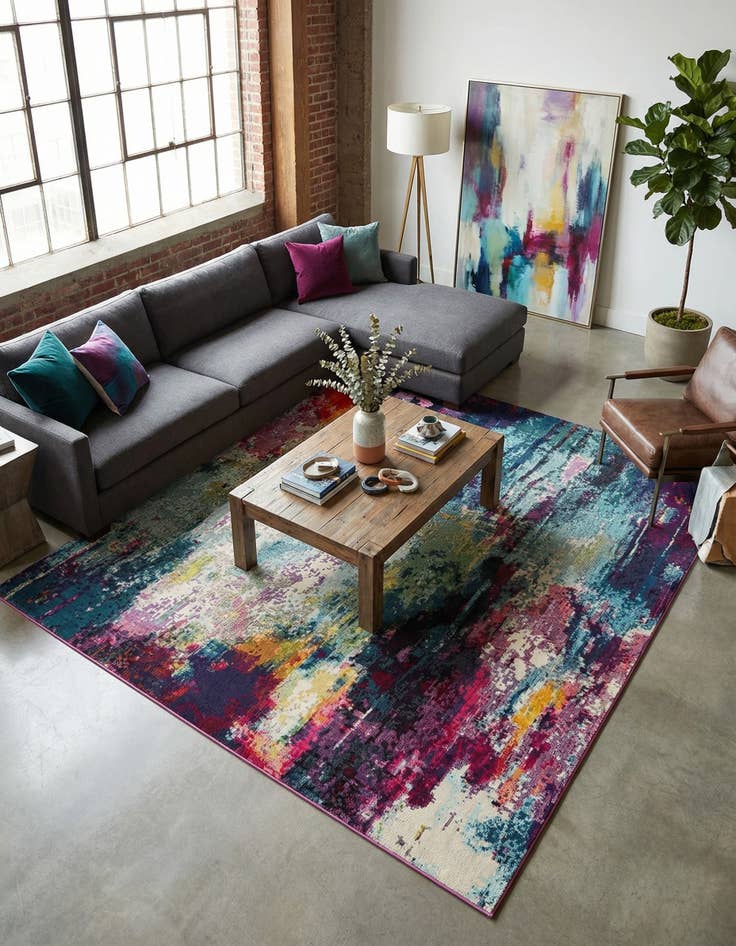 Detail image of 10' x 10' Washable Theia Square Rug