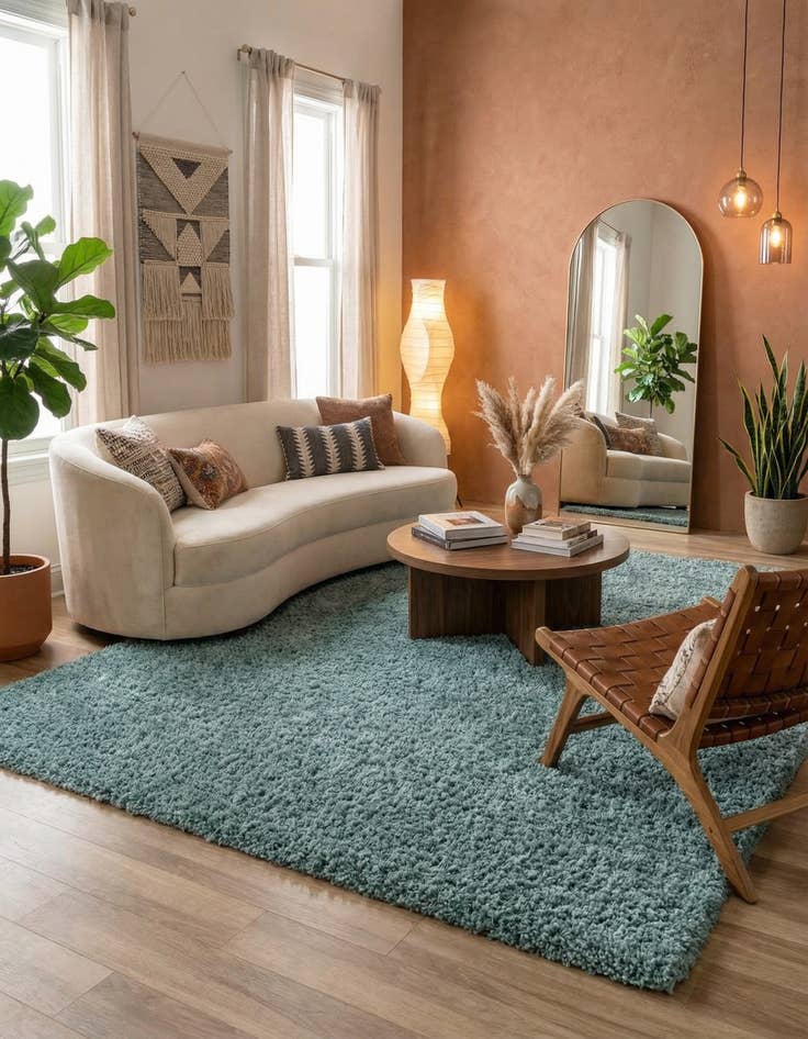 Detail image of  7' x 10' Solid Shag Rug