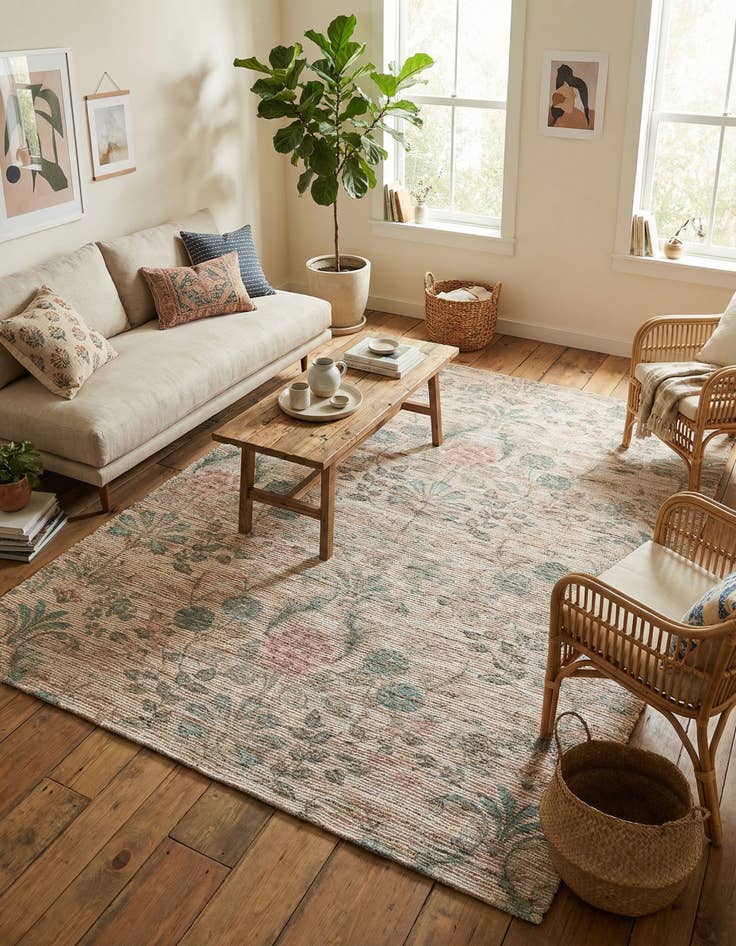 Detail image of 7' 10 x 10'  Hand Woven Chenille Jute Rug