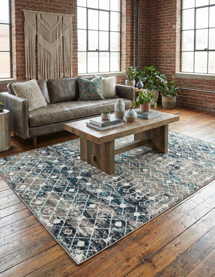 Detail image of 6' x 9' Moroccan Trellis Rug