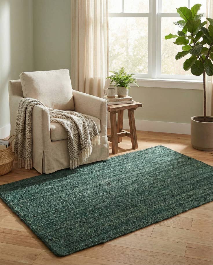 Detail image of 3' 1 x 5' 1 Handmade Braided Jute Rug