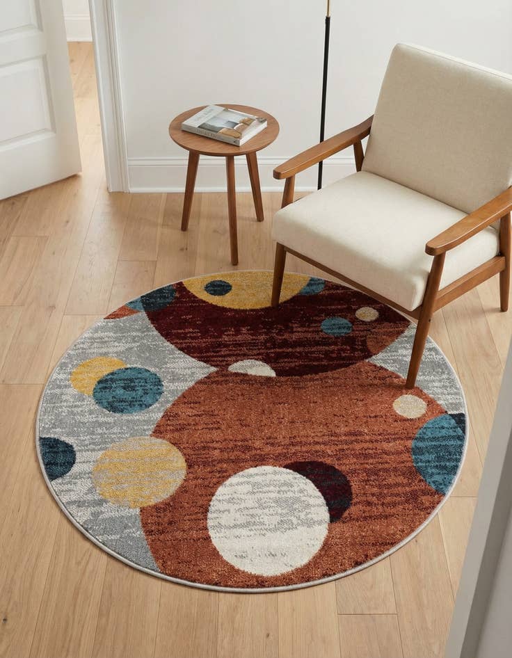 Detail image of 3' 3 x 3' 3 Kamala Washable Round Rug