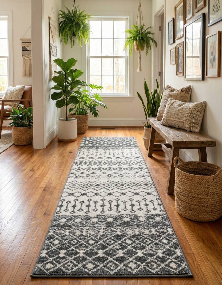 Detail image of 2' x 8' Moroccan Trellis Runner Rug