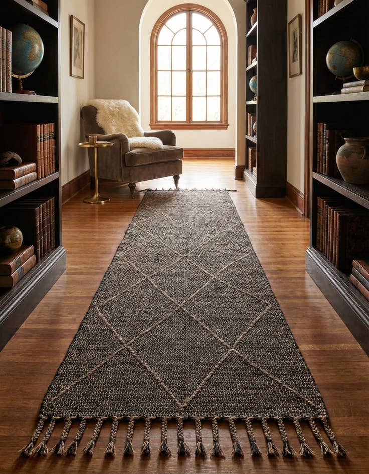 Detail image of 5' 6 x 11' 9 Hand Knotted Moroccan Wool Runner Rug