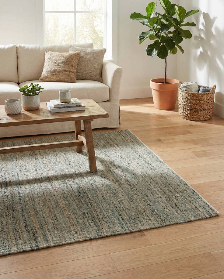 Detail image of 5' 1 x 8' Hand Woven Palm Beach Jute Rug