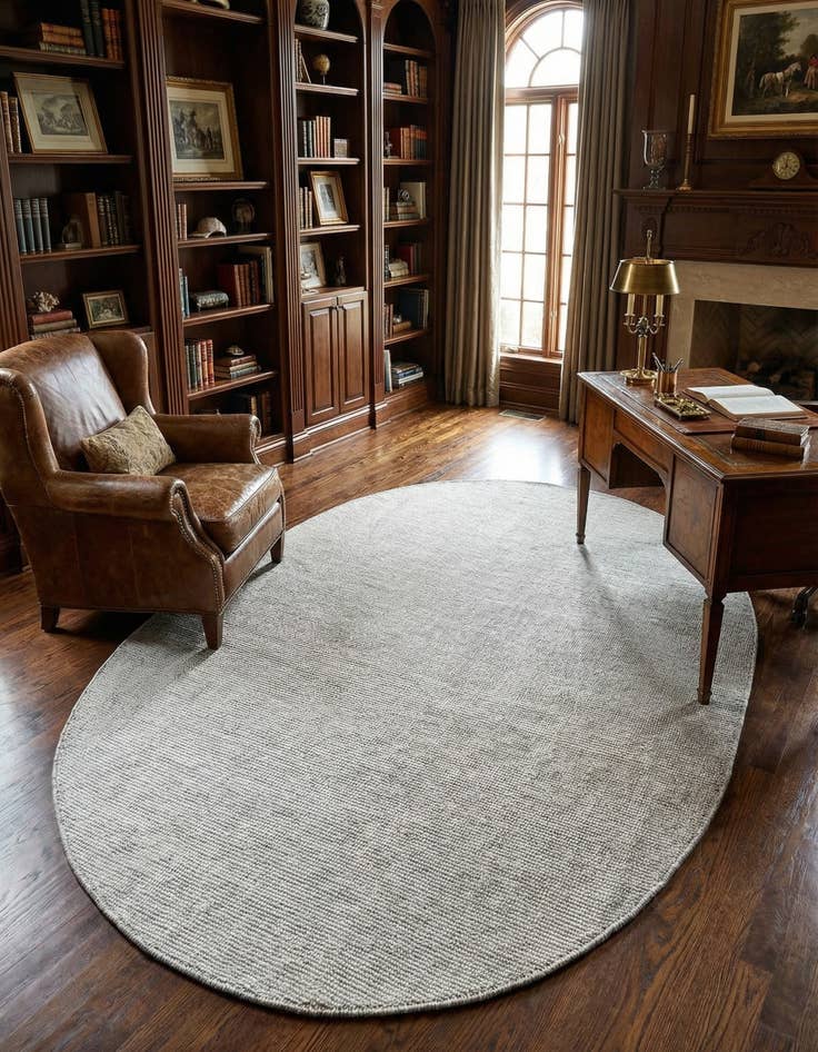 Detail image of 5' 1 x 8'  Hand Woven Jill Zarin English Manor Wool Oval Rug