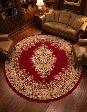 Burgundy Amaya Round Rug