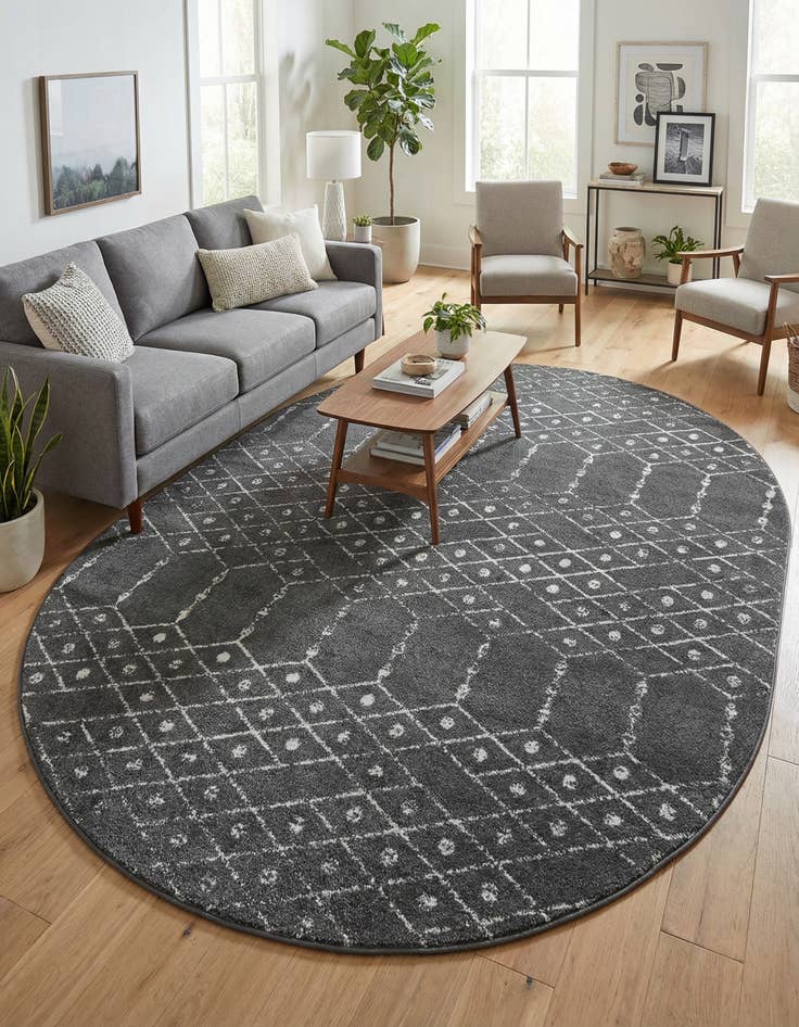 Detail image of 7' 10 x 10' Paxon Trellis Oval Rug