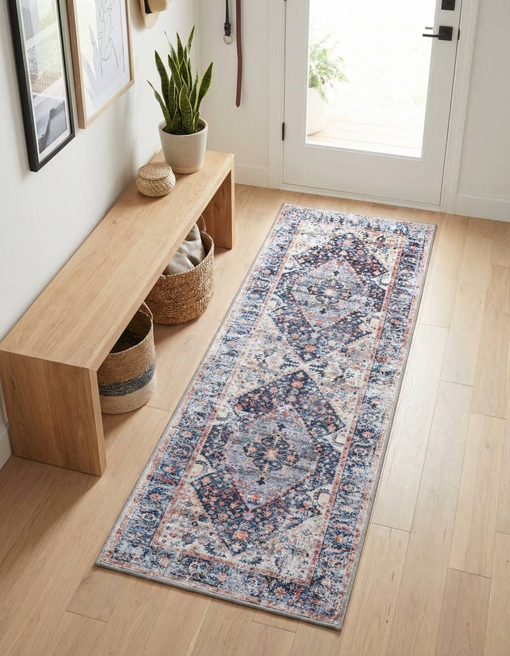 Detail image of 2' x 5'  Washable Yara Runner Rug