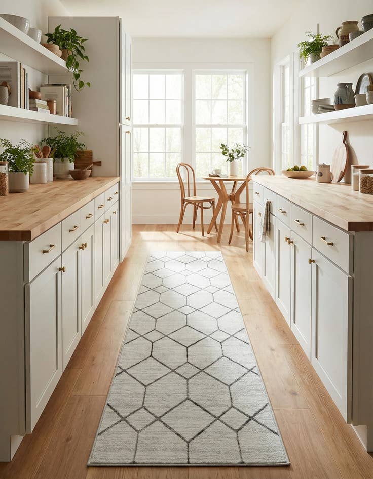 Detail image of  2' 7 x 13' Lattice Trellis Runner Rug