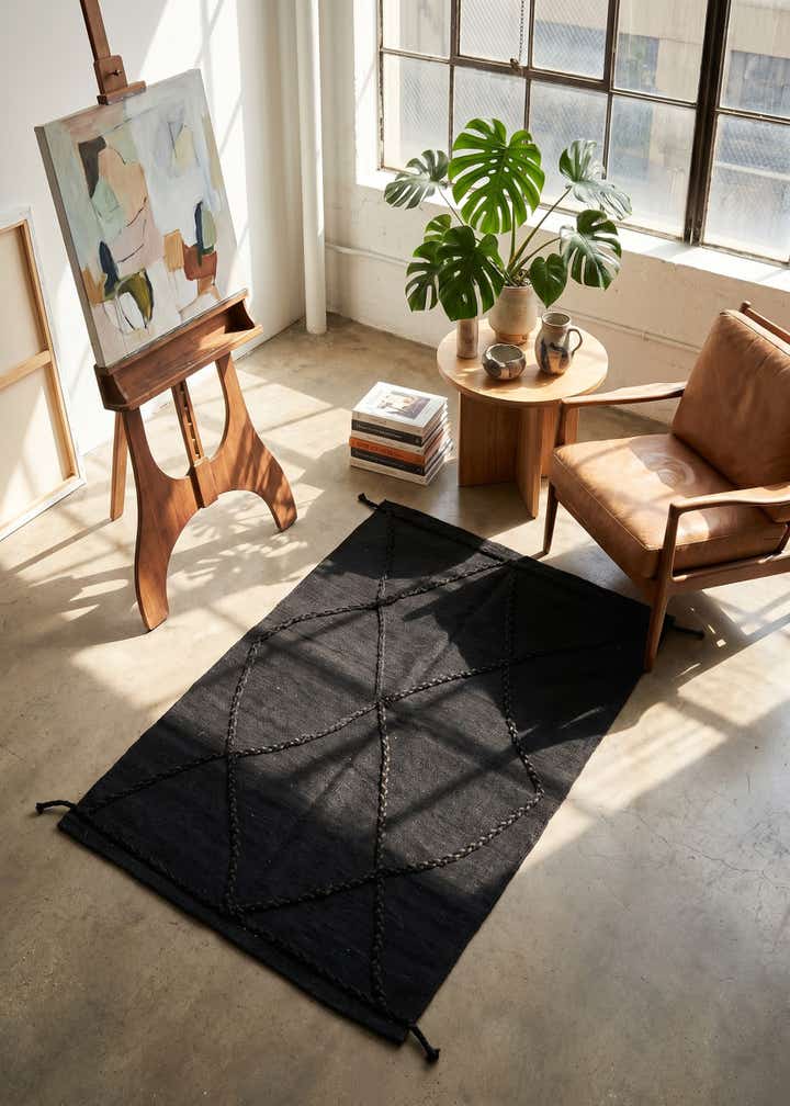 3' 5 x 4' 11 Hand Woven Kilim Modern Wool Rug
