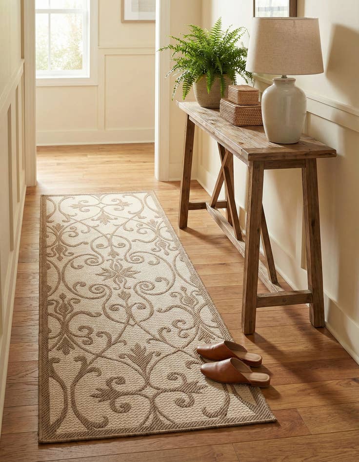 Detail image of 2' 2 x 6' Washable Botanical Indoor / Outdoor Runner Rug