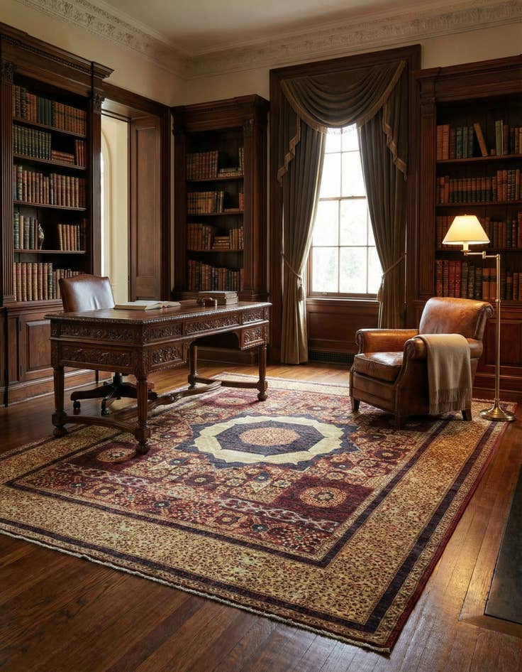 Detail image of 8' x 9' 9 Hand Knotted Mamluk Ziegler Oriental Rug