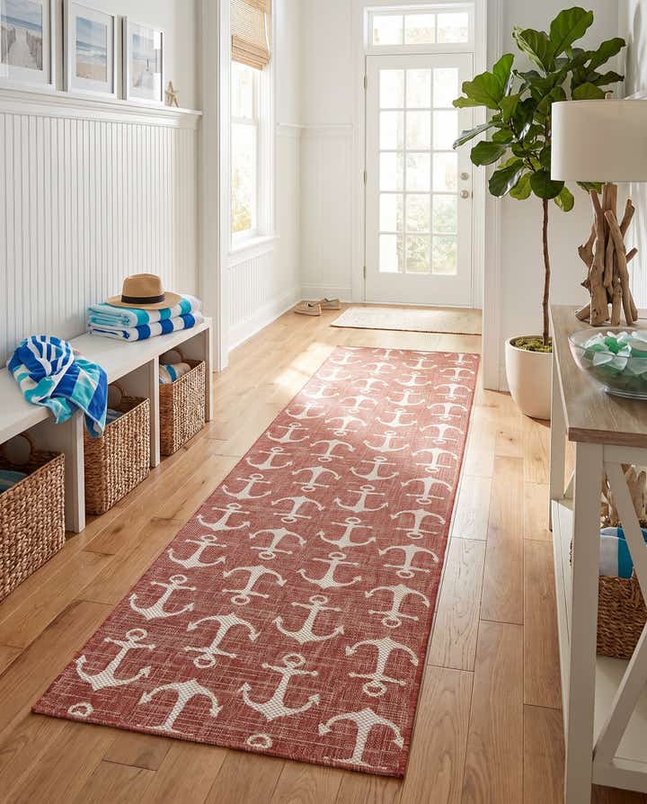 2' 7 x 12' Easy-Clean Coastal Indoor / Outdoor Runner Rug