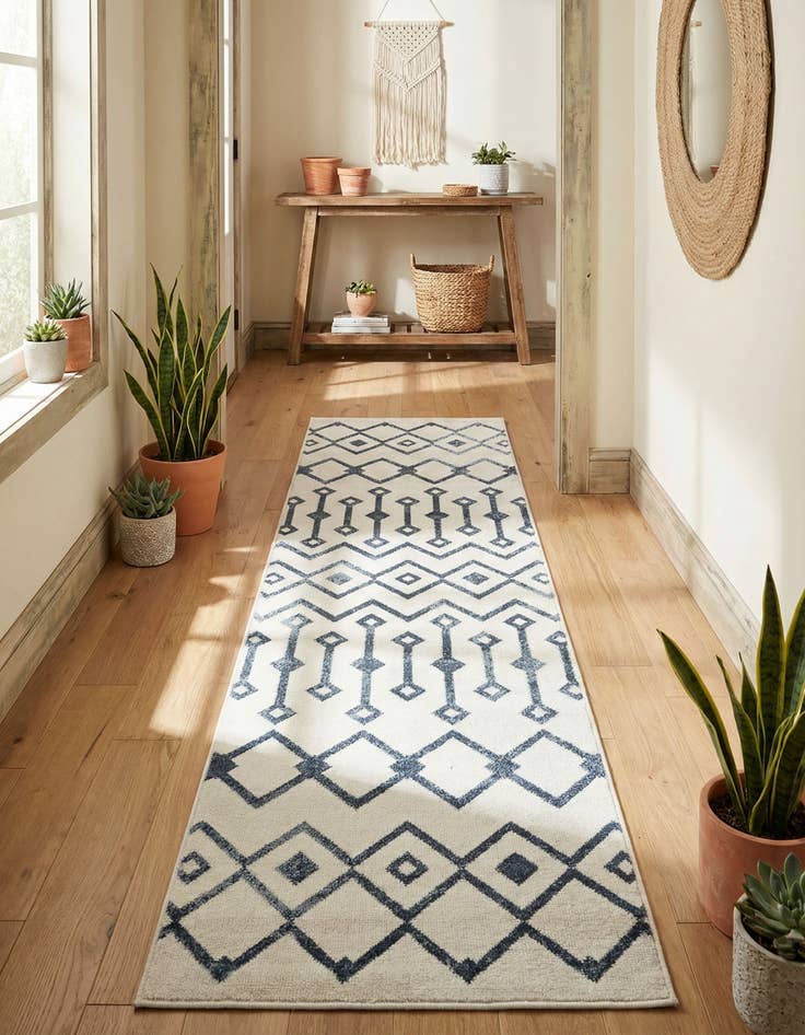 Detail image of 2' x 8' Bohemian Trellis Runner Rug