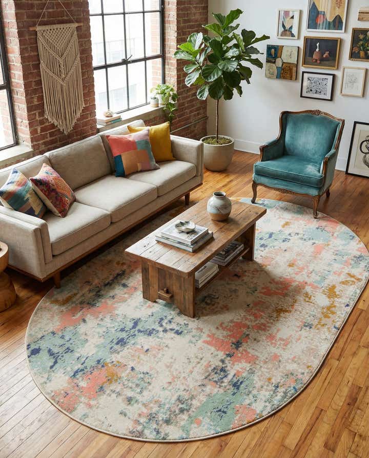 5' x 8' Lotus Oval Rug