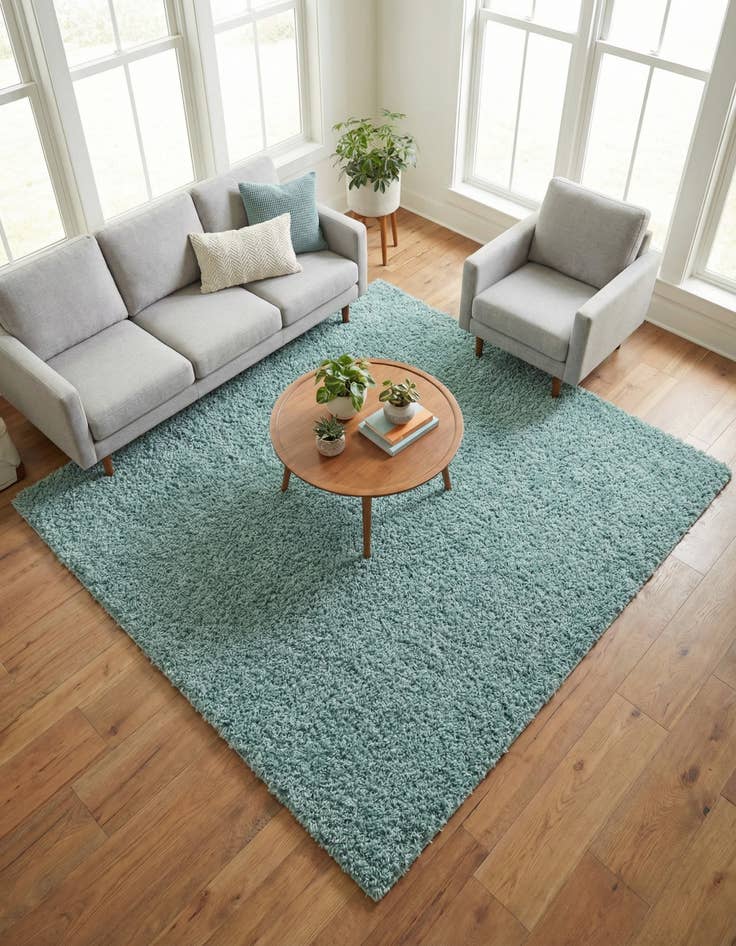 Detail image of 7' x 7' Comfort Solid Shag Square Rug