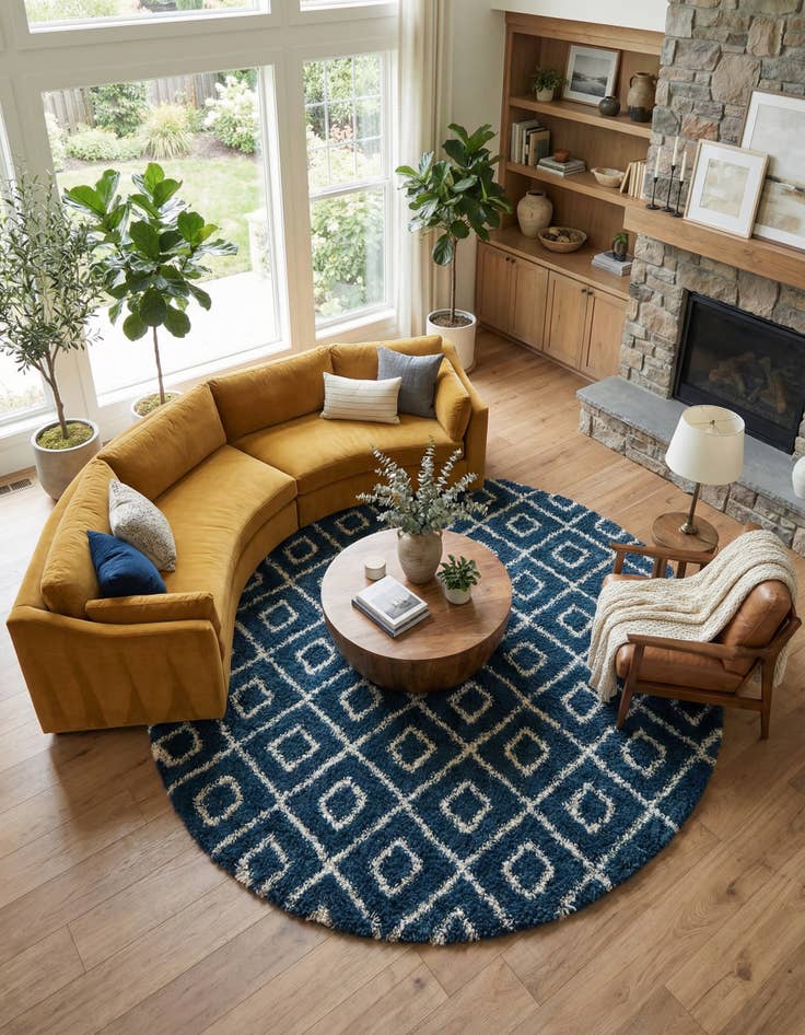 Detail image of 10' x 10' Lattice Shag Round Rug