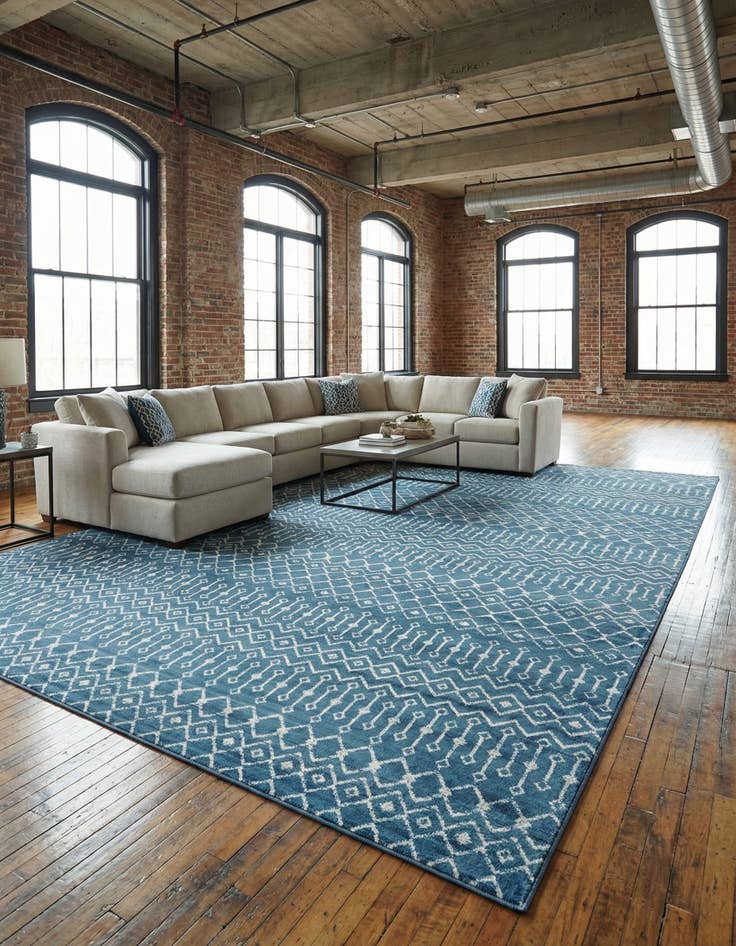 Detail image of 10' 8 x 16' 5 Kasbah Trellis Rug