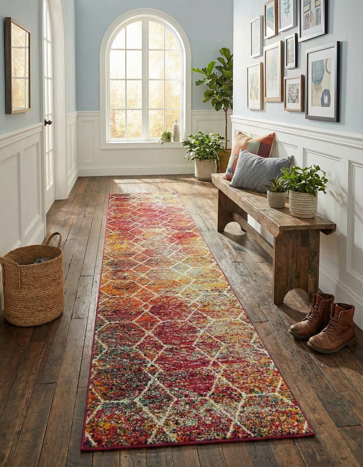 Detail image of 2' x 13' Trellis Frieze Runner Rug