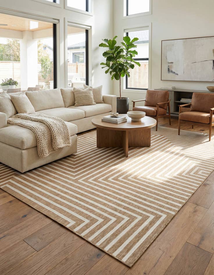 Detail image of 10' x 14'  Washable Modern Indoor / Outdoor Rug