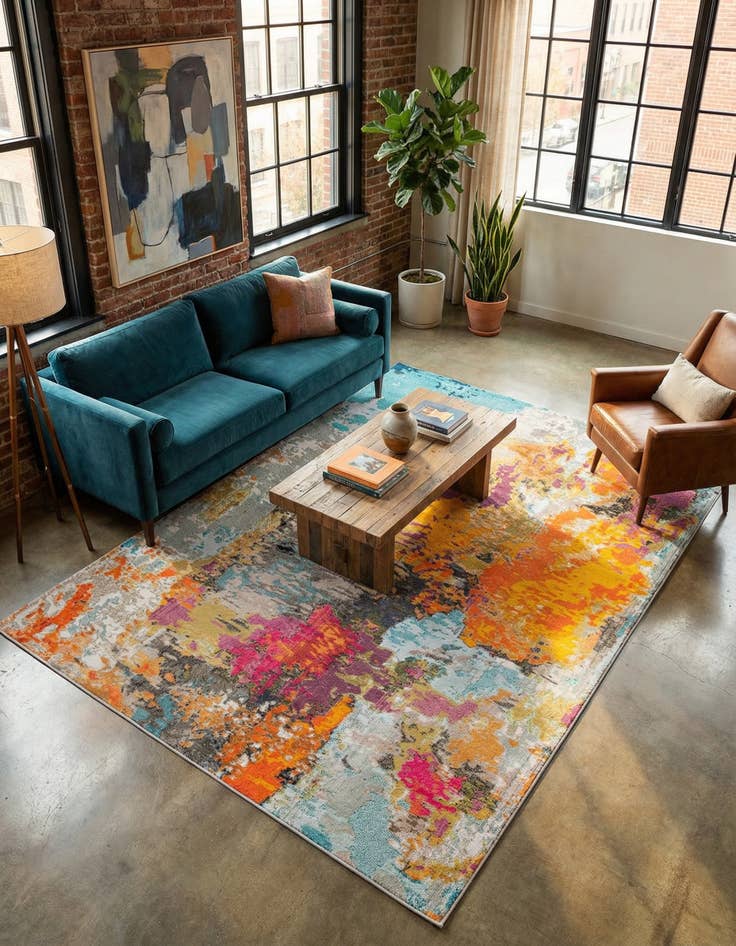 Detail image of 9' x 12' Washable Vivid Rug