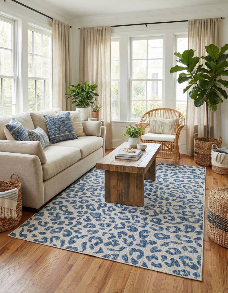 Detail image of 5' 3 x 8'  Washable Safari Indoor / Outdoor Rug