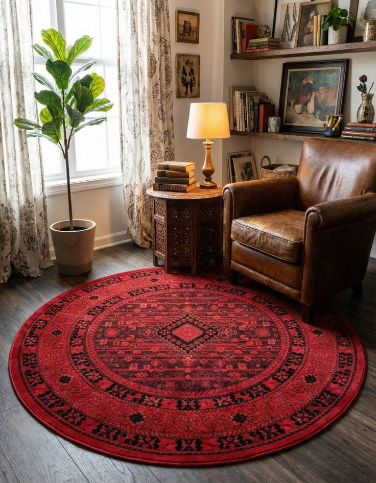 Detail image of 5' 3 x 5' 3 Bokhara Round Rug