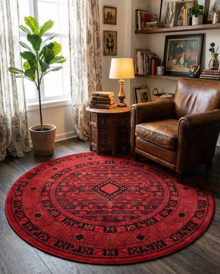 Detail image of 5' 3 x 5' 3 Bokhara Round Rug