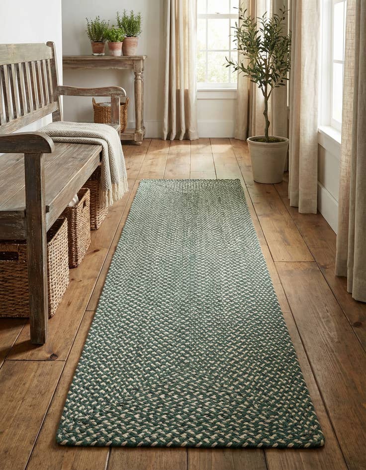 Detail image of 2' x 8' Handmade Tweed Braided Jute Runner Rug