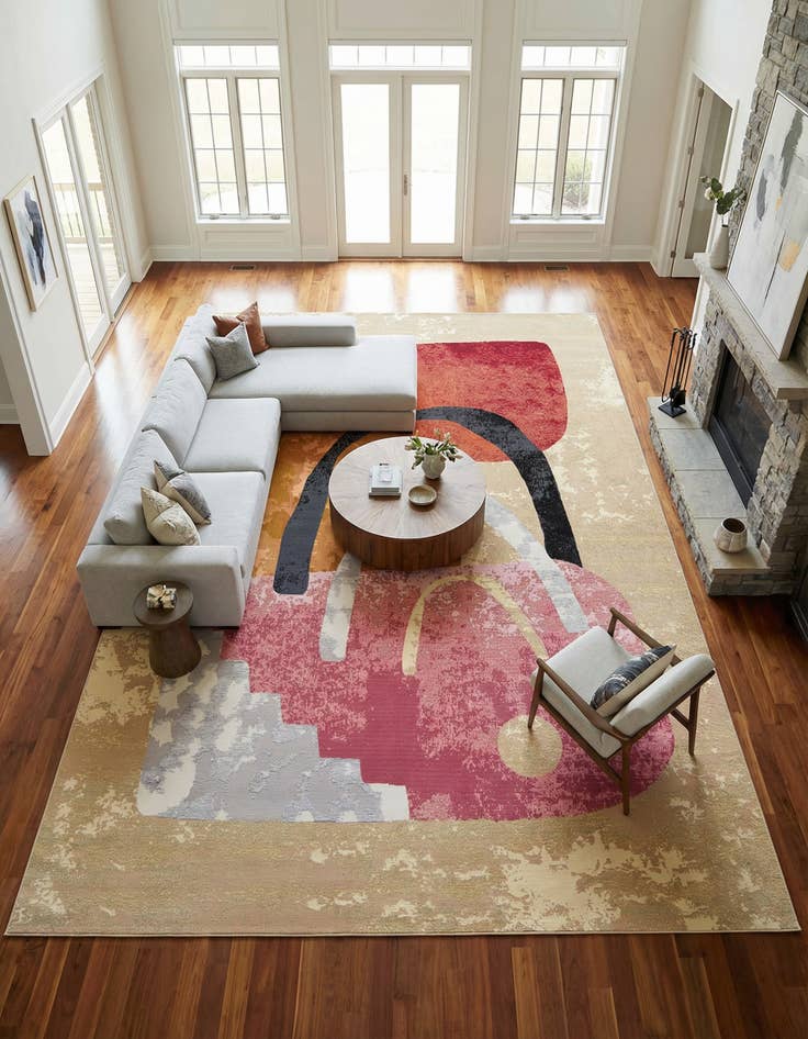 Detail image of 10' x 14'  Washable Modern Indoor / Outdoor Rug