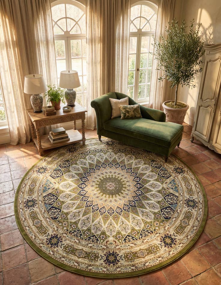 Detail image of 10' x 10' Nain Design Round Rug