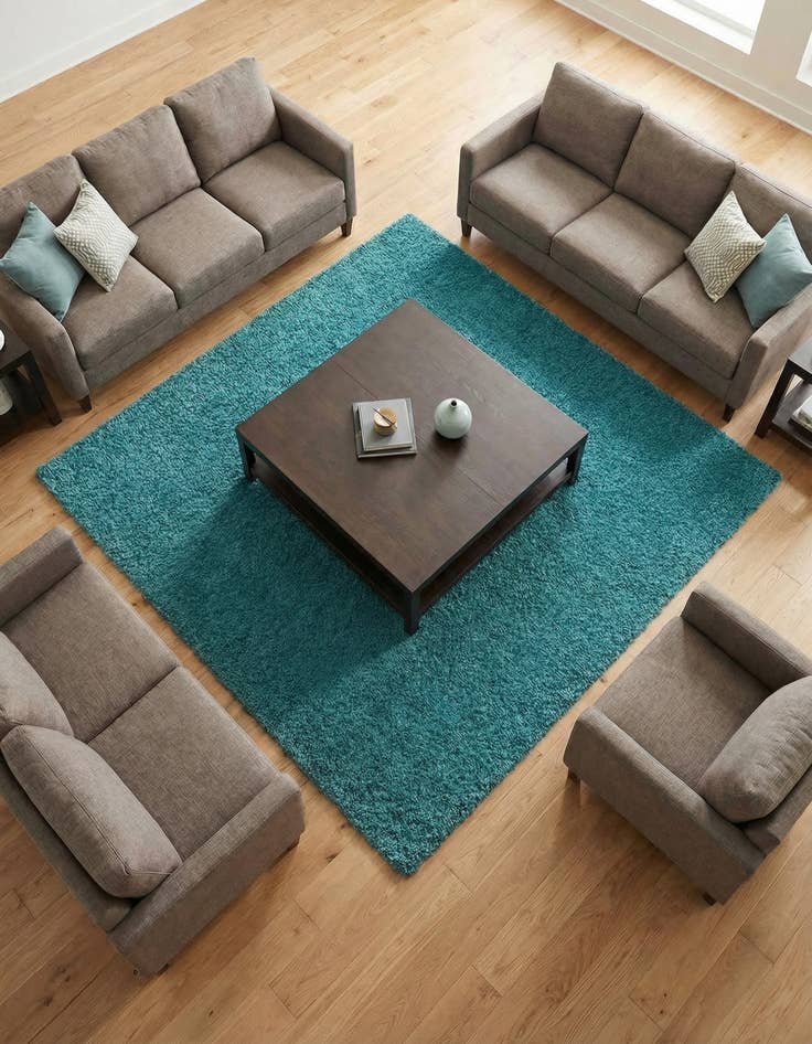 Detail image of 7' 10 x 7' 10 Solid Shag Square Rug