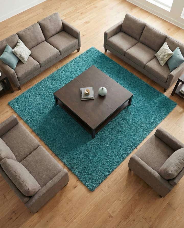 7' 10 x 7' 10 Solid Shag Square Rug