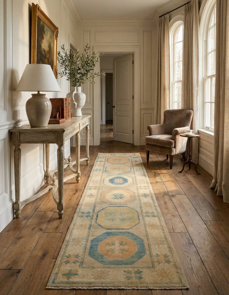 Detail image of 2' 11 x 10' 1 Hand Knotted Oushak Wool Runner Rug