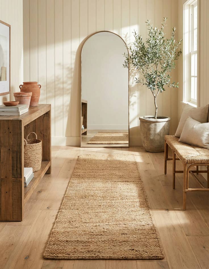 Detail image of 2' x 8' Hand Woven Chunky Jute Runner Rug