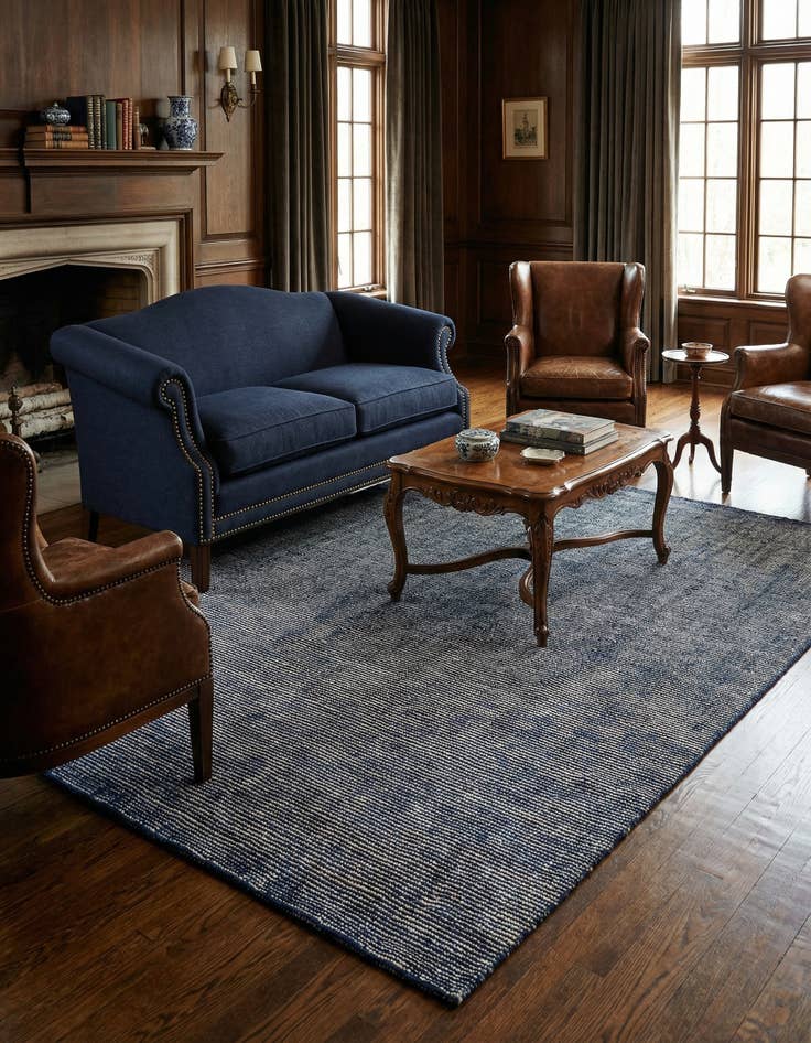 Detail image of 5' 1 x 8'  Hand Woven Jill Zarin English Manor Farmhouse Wool Rug