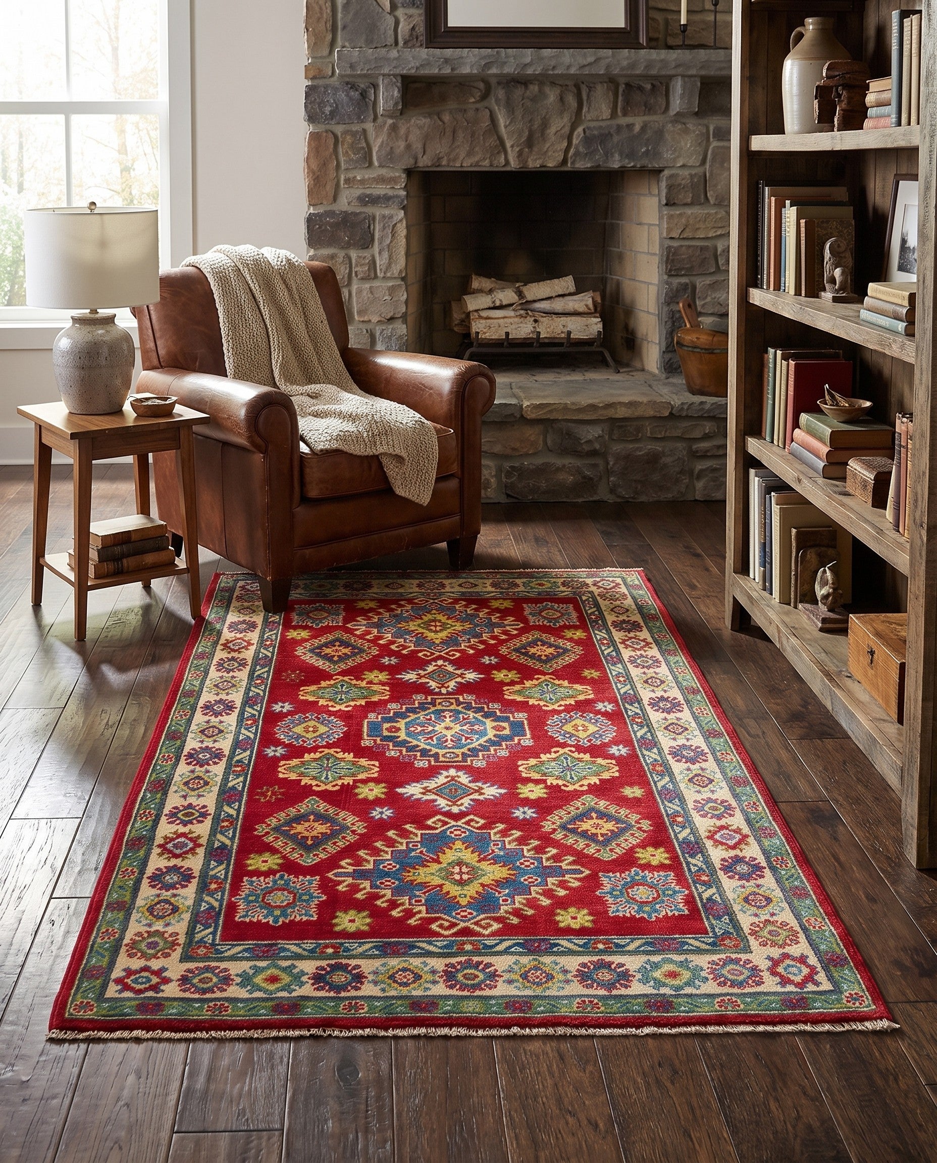 Detail image 3 of 10: 3' 8 x 5' 11 Hand Knotted Kazak Rug