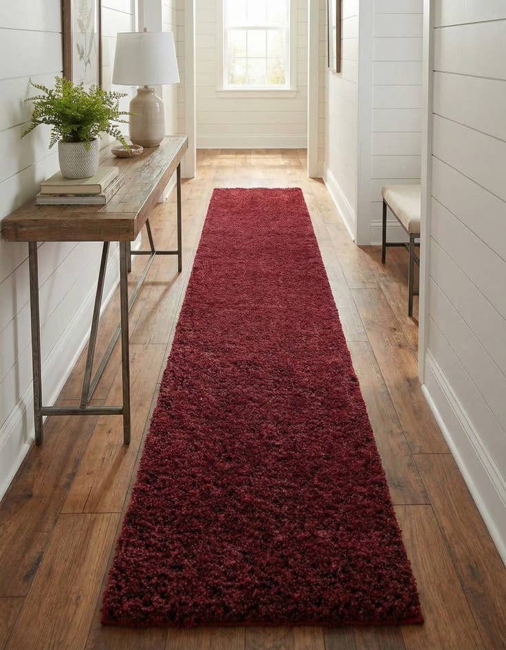 Detail image of 2' 7 x 12' Solid Shag Runner Rug