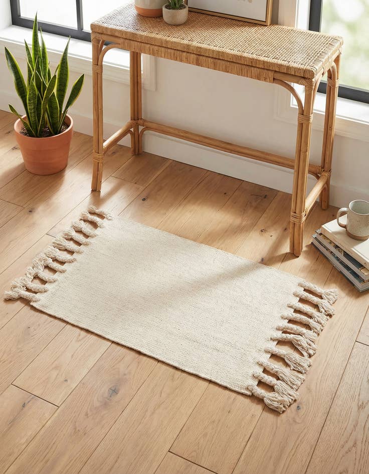 Detail image of 2' x 3' 1 Hand Woven Chindi Cotton Rug