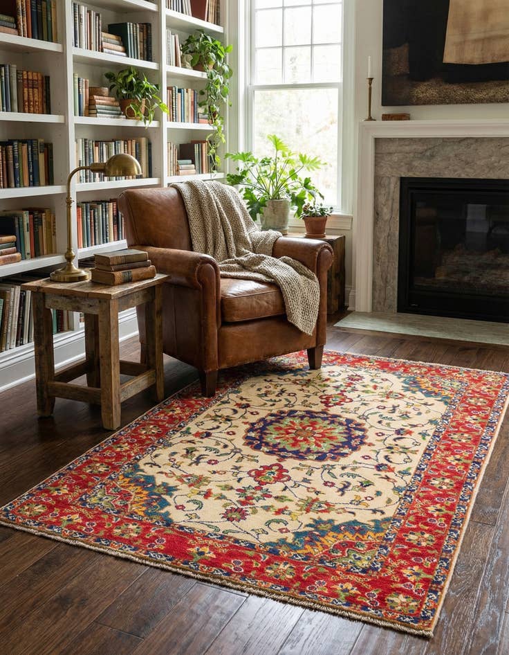 Detail image of 3' 1 x 4' 10 Hand Knotted Kazak Rug