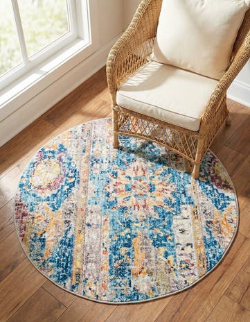 Blue Vega Round Rug