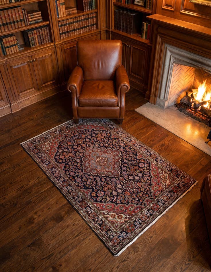 Detail image of 3' 7 x 5' 3 Hand Knotted Djosan Persian Wool Rug