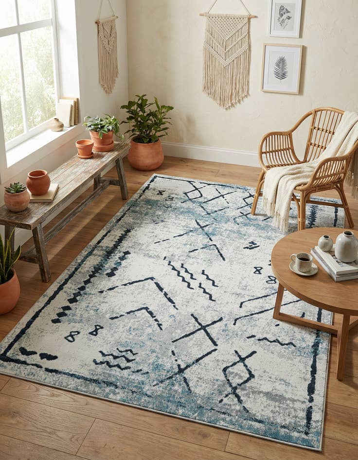 Detail image of 5' 3 x 8' Kamala Washable Rug