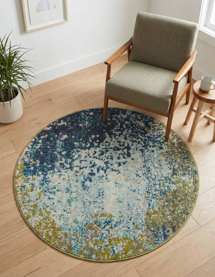 Detail image of 3' 3 x 3' 3 Washable Hyacinth Round Rug
